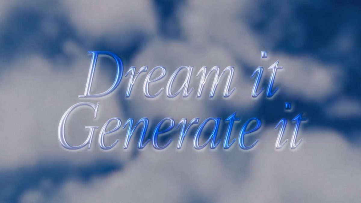 Creador de arte generativo de Palm por Palm NFT Studio a screenshot from Palm NFT Studios' announcement tweet that reads "Dream It Generate It"