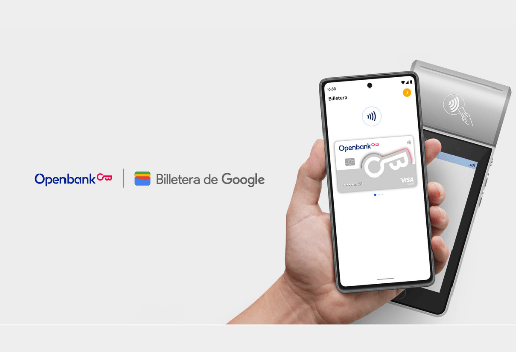 Este neobanco será compatible con la billetera de Google en la Argentina Openbank se integra a la Billetera de Google para ofrecerte una nueva modalidad de pago rápida y segura mediante el celular.