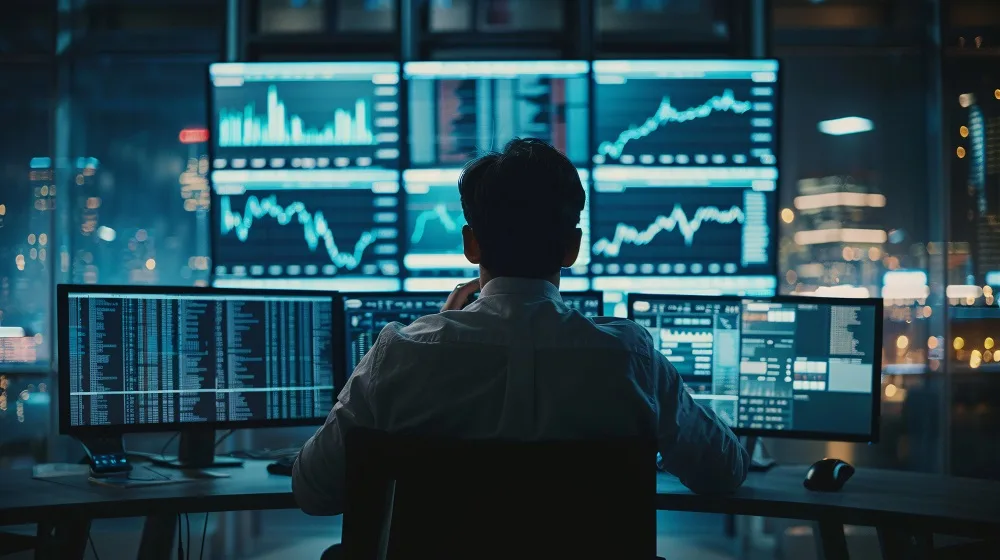 trader-muchos-monitores-adobe.jpeg Hay expectativas alcistas para el precio de bitcoin basadas en el análisis técnico y fundamental. Fuente: stock.adobe.com